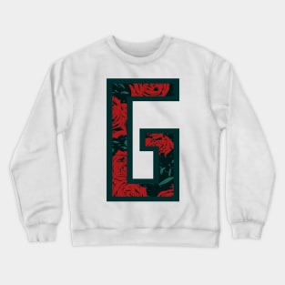 Modern Rose Floral Initial Name Alphabet - Letter G Crewneck Sweatshirt